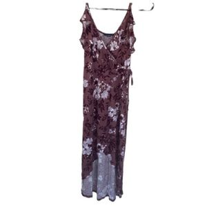 American‎ Eagle dress faux wrap ruffled xs maroon plum